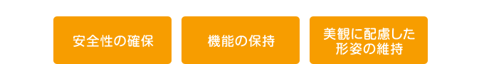 安全性の確保・機能の保持・美観に配慮した形姿の維持